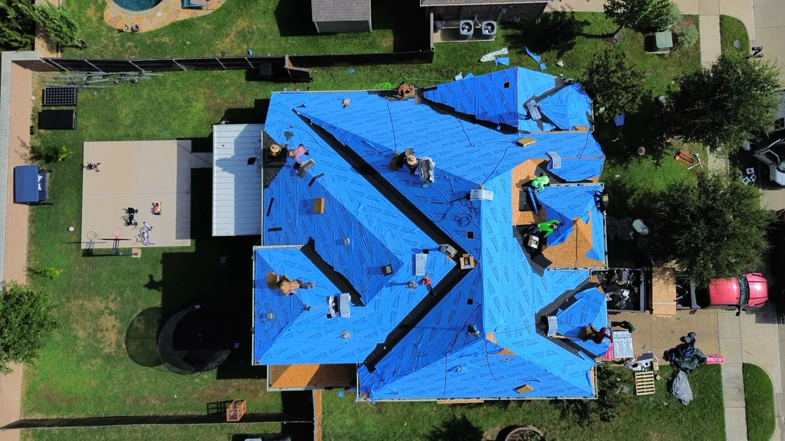 Synthetic underlayment installed on roof